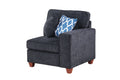 Gina Sectional Sofa With Ottoman Black Foam Chenille
