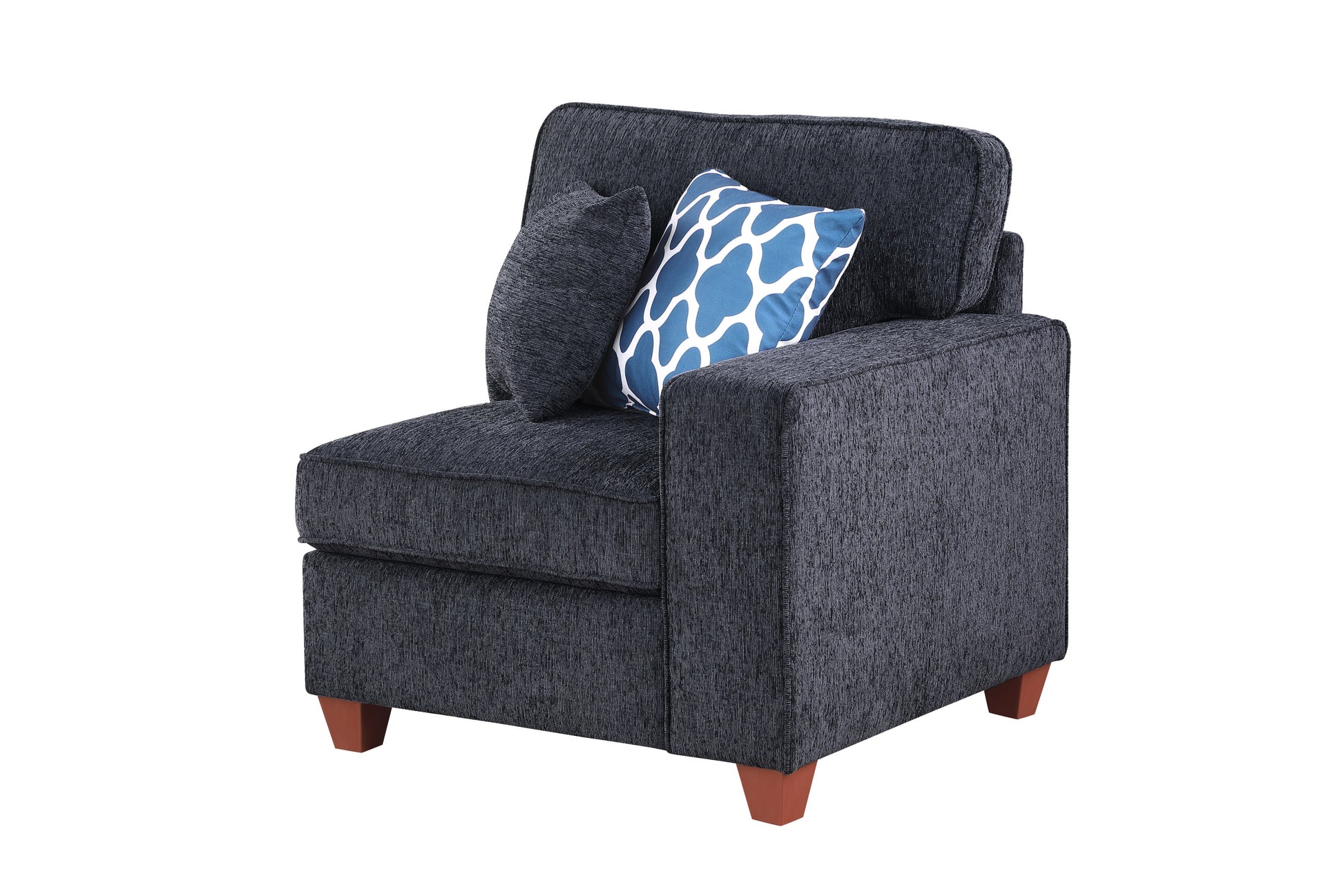 Gina Sectional Sofa With Ottoman Black Foam Chenille