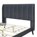 Full Size Upholstered Platform Bed, Velvet, Gray Gray Upholstered