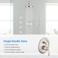 Single Handle 4 Spray Patterns Bathroom Rain Shower Faucet With Body Jet Handshower In Brushed Nickel Valve Included Brushed Nickel Brass