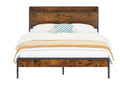 Bed Frame With Charging Station Queen Size,87.80'' L X 61.80'' W X 39.2'' H Queen Rustic Brown Particle Board