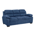 Comfortable Plush Seating Sofa 1Pc Modern Blue Textured Fabric Channel Tufting Solid Wood Frame Living Room Furniture Blue Wood Primary Living Space Contemporary Pillow Top Arms Solid Wood