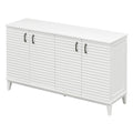 Sideboard With 4 Door Large Storage Buffet With Adjustable Shelves And Metal Handles For Kitchen, Living Room, Dining Room Antique White Antique White Mdf