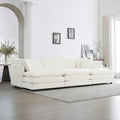 Comfortable Deep Seat Reversible Modular 6 Seater Sectional Super Soft Sofa U Shaped Sectional Couch With 3 Ottomans, 3 Toss Pillows And 2 Arm Pillows White Foam 3 Seat