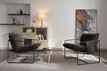 2 Chairs In 1 Box, Upholstered Hanging Armchair With Arm Pocket Metal Frame, Crushed Foam Cushions And Skin Friendly Braid For Living Room And Bedroom. Dark Gray Dark Grey Metal