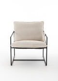 2 Chairs In 1 Box, Upholstered Hanging Armchair With Arm Pocket Metal Frame, Crushed Foam Cushions And Skin Friendly Braid For Living Room And Bedroom. Beige Color Beige Metal
