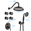 Single Handle 4 Spray Patterns Bathroom Rain Shower Faucet With Body Jet Handshower In Matte Black Valve Included Matte Black Brass