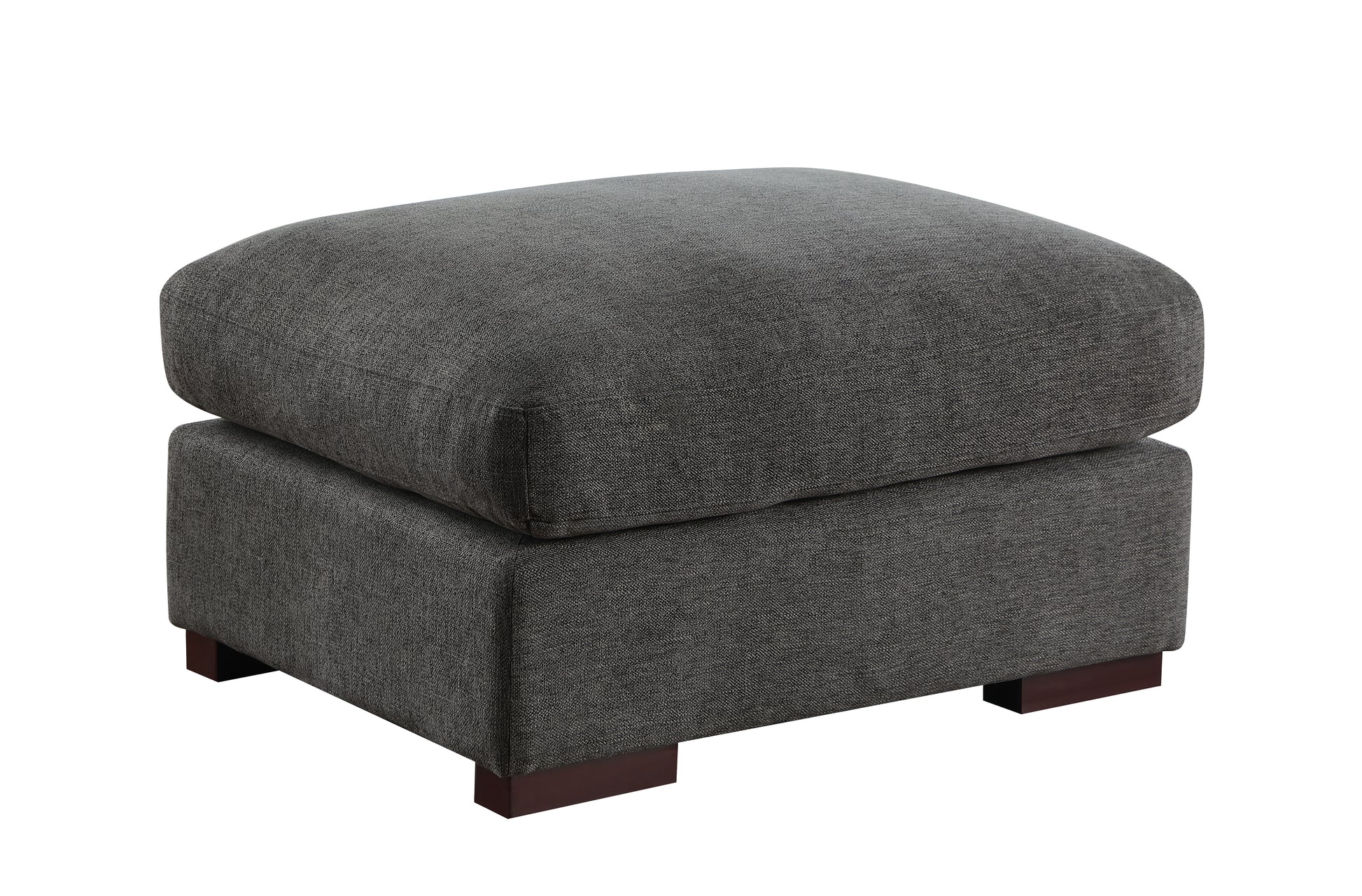 Tatman Linen Blend Sectional With 2 Ottomans Dark Gray Foam Linen