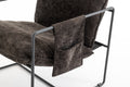 2 Chairs In 1 Box, Upholstered Hanging Armchair With Arm Pocket Metal Frame, Crushed Foam Cushions And Skin Friendly Braid For Living Room And Bedroom. Dark Gray Dark Grey Metal