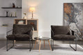 2 Chairs In 1 Box, Upholstered Hanging Armchair With Arm Pocket Metal Frame, Crushed Foam Cushions And Skin Friendly Braid For Living Room And Bedroom. Dark Gray Dark Grey Metal