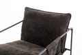 2 Chairs In 1 Box, Upholstered Hanging Armchair With Arm Pocket Metal Frame, Crushed Foam Cushions And Skin Friendly Braid For Living Room And Bedroom. Dark Gray Dark Grey Metal