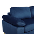 Shannon Velvet Sectional Sofa With Chaise Blue Foam Velvet