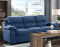 Comfortable Plush Seating Sofa 1Pc Modern Blue Textured Fabric Channel Tufting Solid Wood Frame Living Room Furniture Blue Wood Primary Living Space Contemporary Pillow Top Arms Solid Wood