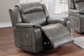 Contemporary Power Motion Glider Recliner Chair 1Pc Living Room Furniture Slate Blue Blue Grey Faux Leather Primary Living Space Cushion Back Contemporary,Modern Pillow Top Arms Faux Leather