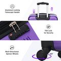 Hardshell Luggage Sets 20Inches Bag Spinner Suitcase With Tsa Lock Lightweight Purple Abs