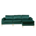 Shannon Velvet Sectional Sofa With Chaise Green Foam Velvet