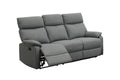 Gray Color Burlap Fabric Recliner Motion Sofa 1Pc Couch Manual Motion Sofa Living Room Furniture Gray Metal Primary Living Space Cushion Back Contemporary,Modern Pillow Top Arms Fabric 3 Seat