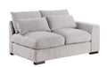 Tatman Linen Blend Sectional With 2 Ottomans Light Gray Foam Linen