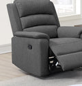 Modern Dark Gray Color Burlap Fabric Recliner Motion Recliner Chair 1Pc Couch Manual Motion Living Room Furniture Dark Gray Metal Primary Living Space Cushion Back Contemporary,Modern Pillow Top Arms Fabric 1 Seat