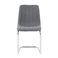 Modern Simple Light Luxury Dining Dark Grey Chair Home Bedroom Stool Back Student Desk Chair Metal Leg Silver Set Of 2 Dark Grey Foam Metal