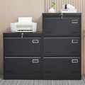 2 Drawer Metal Lateral File Cabinet With Lock,Office Vertical Files Cabinet For Home Office Legal Letter A4,Locking Metal File Cabinet,Assembly Required Black,With 2 Drawer Filing Cabinets 1 2 Drawers Black Office Drawers Included Modern Metal