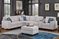 Sam Sectional Sofa With Ottoman Light Gray Foam Linen