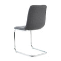 Modern Simple Light Luxury Dining Dark Grey Chair Home Bedroom Stool Back Student Desk Chair Metal Leg Silver Bow Chairs Set Of 4 Dark Gray Foam Metal