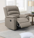 Modern Light Brown Color Burlap Fabric Recliner Motion Recliner Chair 1Pc Couch Manual Motion Living Room Furniture Light Brown Metal Primary Living Space Cushion Back Contemporary,Modern Pillow Top Arms Fabric