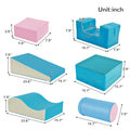 Colorful Soft Climb And Crawl Foam Playset 6 In 1, Soft Play Equipment Climb And Crawl Playground For Kids,Kids Crawling And Climbing Indoor Active Play Structure Colorful Foam