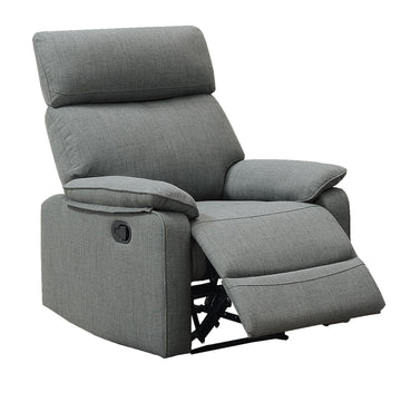 Gray Color Burlap Fabric Recliner Motion Recliner Chair 1Pc Couch Manual Motion Living Room Furniture Gray Metal Primary Living Space Cushion Back Contemporary,Modern Pillow Top Arms Fabric 1 Seat