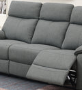 Gray Color Burlap Fabric Recliner Motion Sofa 1Pc Couch Manual Motion Sofa Living Room Furniture Gray Metal Primary Living Space Cushion Back Contemporary,Modern Pillow Top Arms Fabric 3 Seat