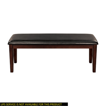 Classic Cherry Finish Wood Frame Bench 1Pc Fabric Upholstered Seat Dining Furniture Cherry Dining Room Classic,Transitional Wood