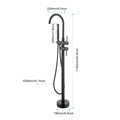 Mount Bathtub Faucet Freestanding Tub Filler Matte Black Standing High Flow Shower Faucets With Handheld Shower Mixer Taps Swivel Spout Matte Black Stainless Steel