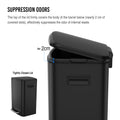 13 Gallon 50L Kitchen Foot Pedal Operated Soft Close Trash Can Stainless Steel Rectangular Bustbin With 30 Garbage Bags Black Black Steel