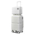 Luggage Sets 4 Piece 14 20 24 28 Pp Lightweight & Durable Expandable Suitcase White Polypropylene