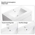 30 Inch Wall Mounted Bathroom Vanity With White Ceramic Basin,Two Soft Close Cabinet Doors, Solid Wood,Excluding Faucets,White White Solid Wood