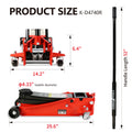 Floor Jack, 4 Ton Low Profile Floor Jack, Heavy Duty Steel Racing Floor Jack With Dual Piston Quick Lift Pump, Floor Jack Lifting Range 4