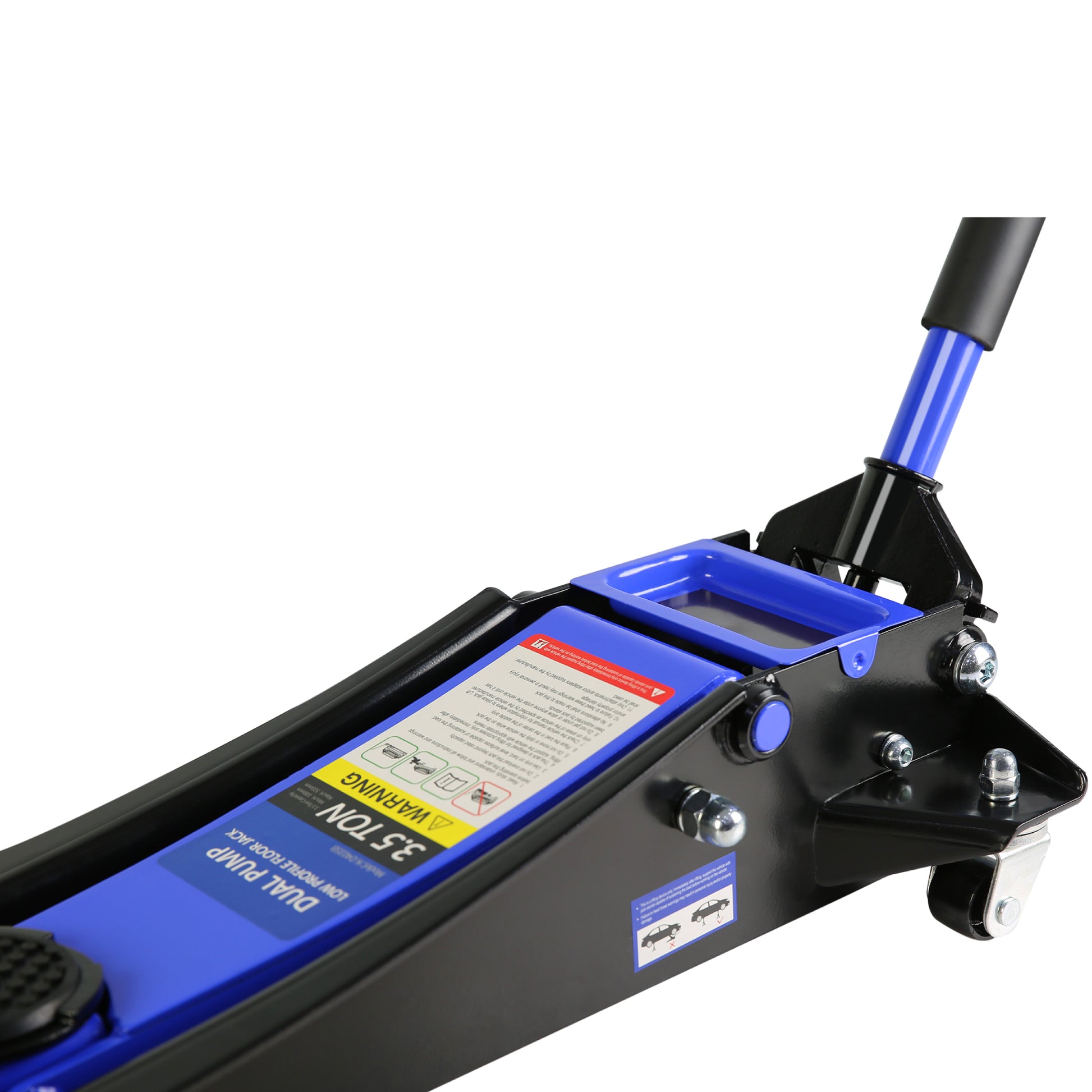 Floor Jack, 3.5 Ton Low Profile Floor Jack, Heavy Duty Steel Racing Floor Jack With Dual Piston Quick Lift Pump, Floor Jack Lifting Range 4" 21" Black Blue Steel