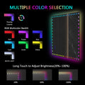 60X40 Inch Led Bathroom Mirror With Lights Backlit Rgb Color Changing Lighted Mirror For Bathroom Wall Dimmable Anti Fog Memory Rectangular Vanity Mirror Rgb Multicolor Backlit Front Lighted White Aluminium