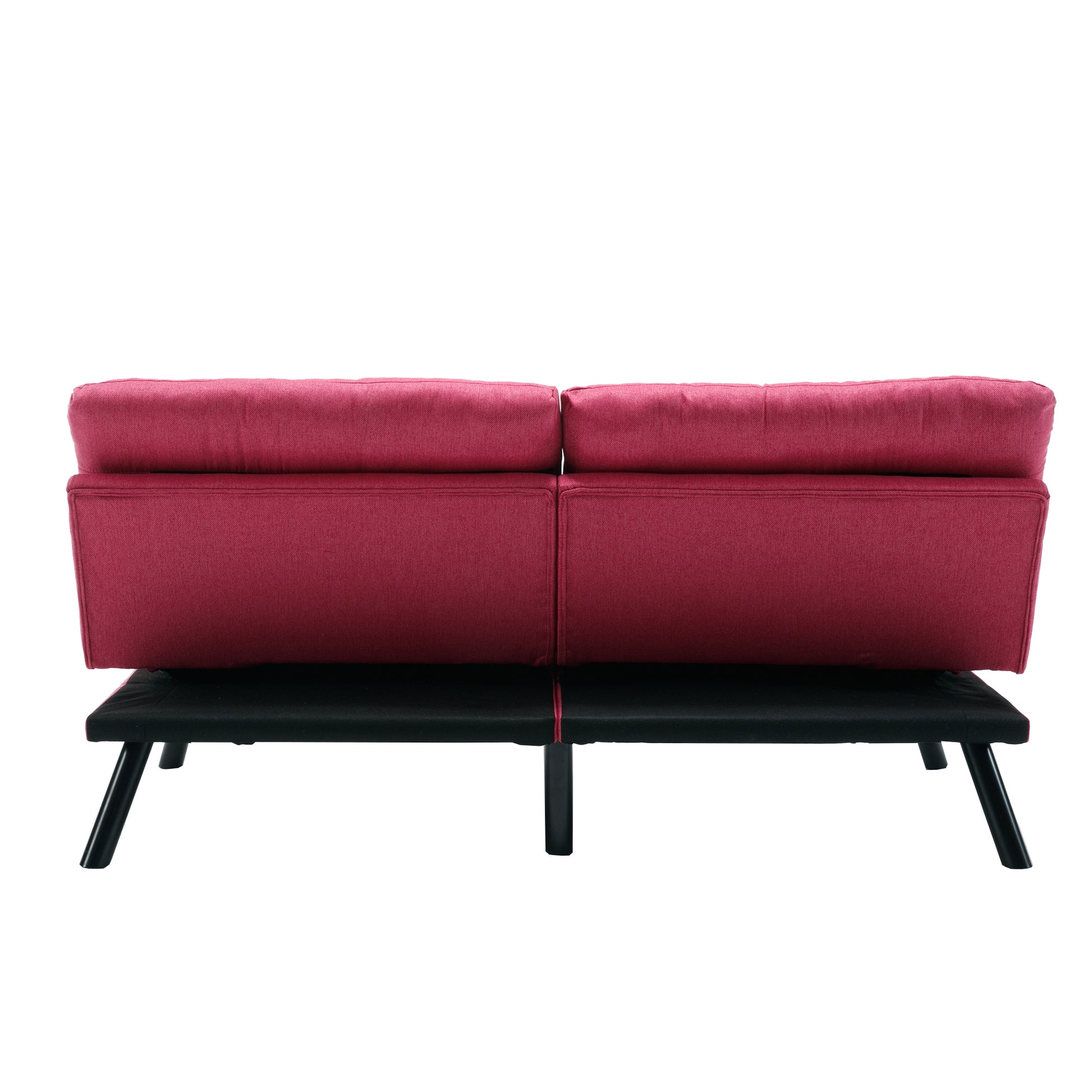 United We Win Furniture,Bedroom Furniture,Living Room Furniture,Sofa With Thick Cushion,Sofa Bed,Sleeper Sofa With Metal Feet. Rose Red Linen 2 Seat