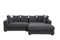 Naomi 3 Piece Upholstered Sectional Dark Gray Foam Corduroy