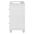 Contemporary White Bathroom Vanity Cabinet 36X18X34 Inches, 4 Drawers & 1 Cabinet Door, Multipurpose Storage, Resin Integrated Sink, Adjustable Shelves, Solid Wood Frame With Mdf White Modern Solid