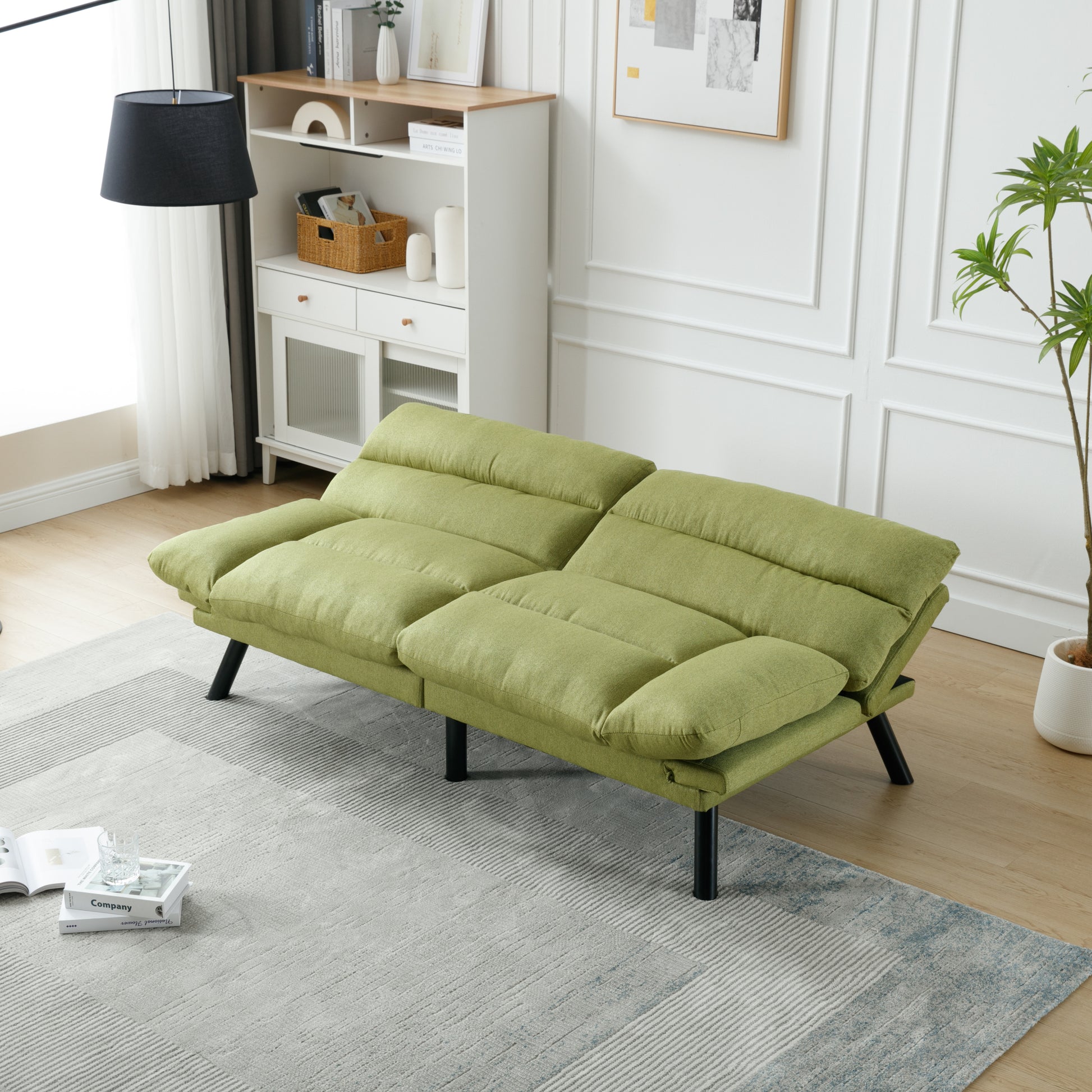 Coolmore Velvet Sofaaccent Sofa Seat Sofa With Metal Feet Green Linen