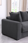 Naomi 3 Piece Upholstered Sectional Dark Gray Foam Corduroy