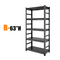 Adjustable Heavy Duty Metal Shelving 5 Tier Storage Shelves, 2000Lbs Load, Kitchen, Garage, Pantry H63 * W31.5 * D15.7 5 Black Standard Vertical Office Open Back Metal Classic Adjustable Shelves Metal Steel