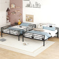 Full Over Full Metal Bunk Bed, Black Black Iron