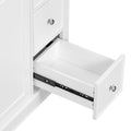 Contemporary White Bathroom Vanity Cabinet 36X18X34 Inches, 4 Drawers & 1 Cabinet Door, Multipurpose Storage, Resin Integrated Sink, Adjustable Shelves, Solid Wood Frame With Mdf White Modern Solid