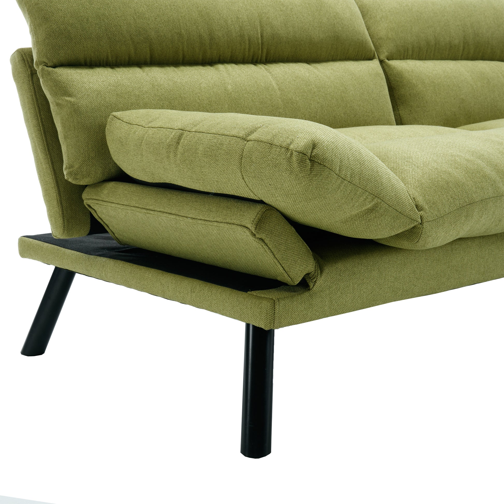 Coolmore Velvet Sofaaccent Sofa Seat Sofa With Metal Feet Green Linen