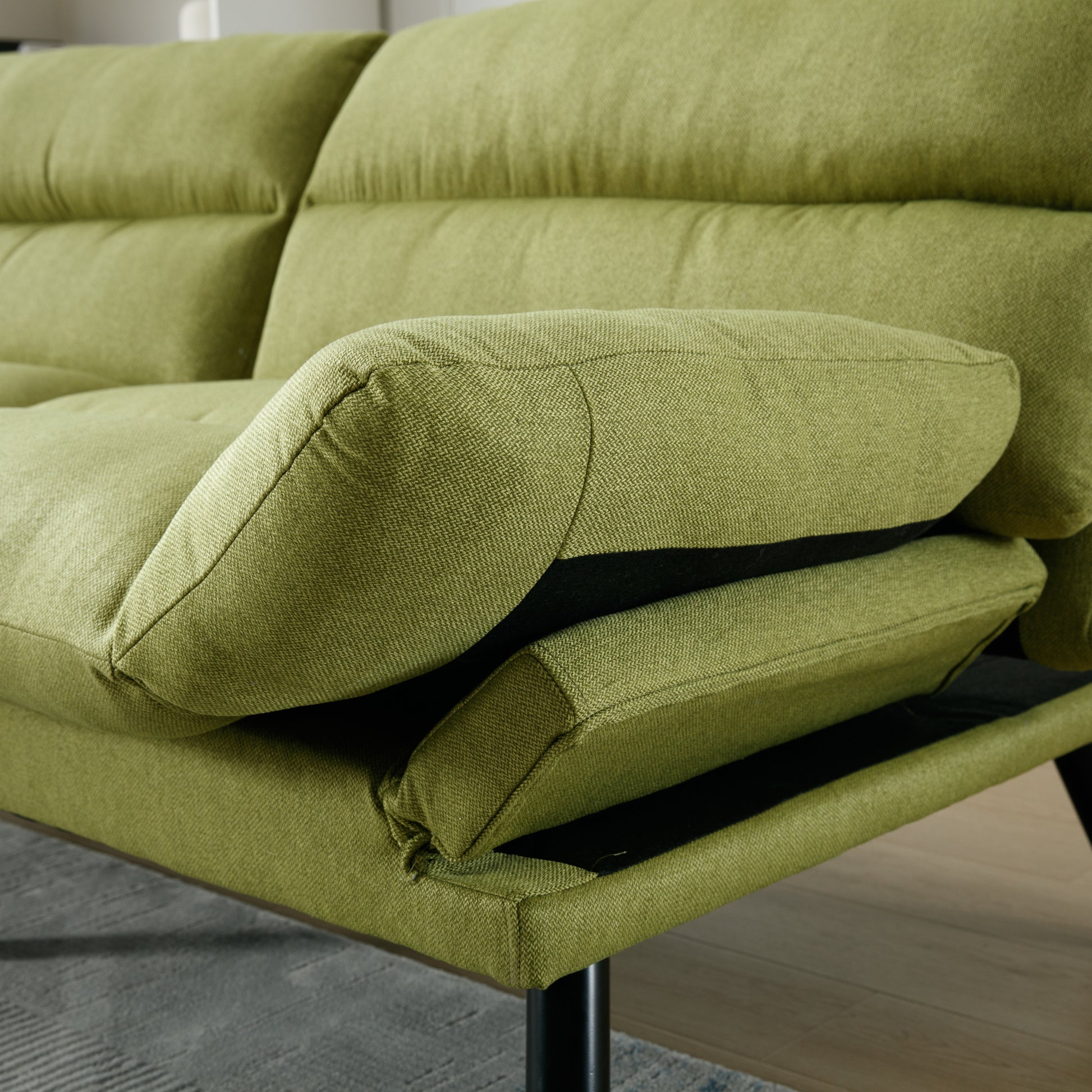 Coolmore Velvet Sofaaccent Sofa Seat Sofa With Metal Feet Green Linen