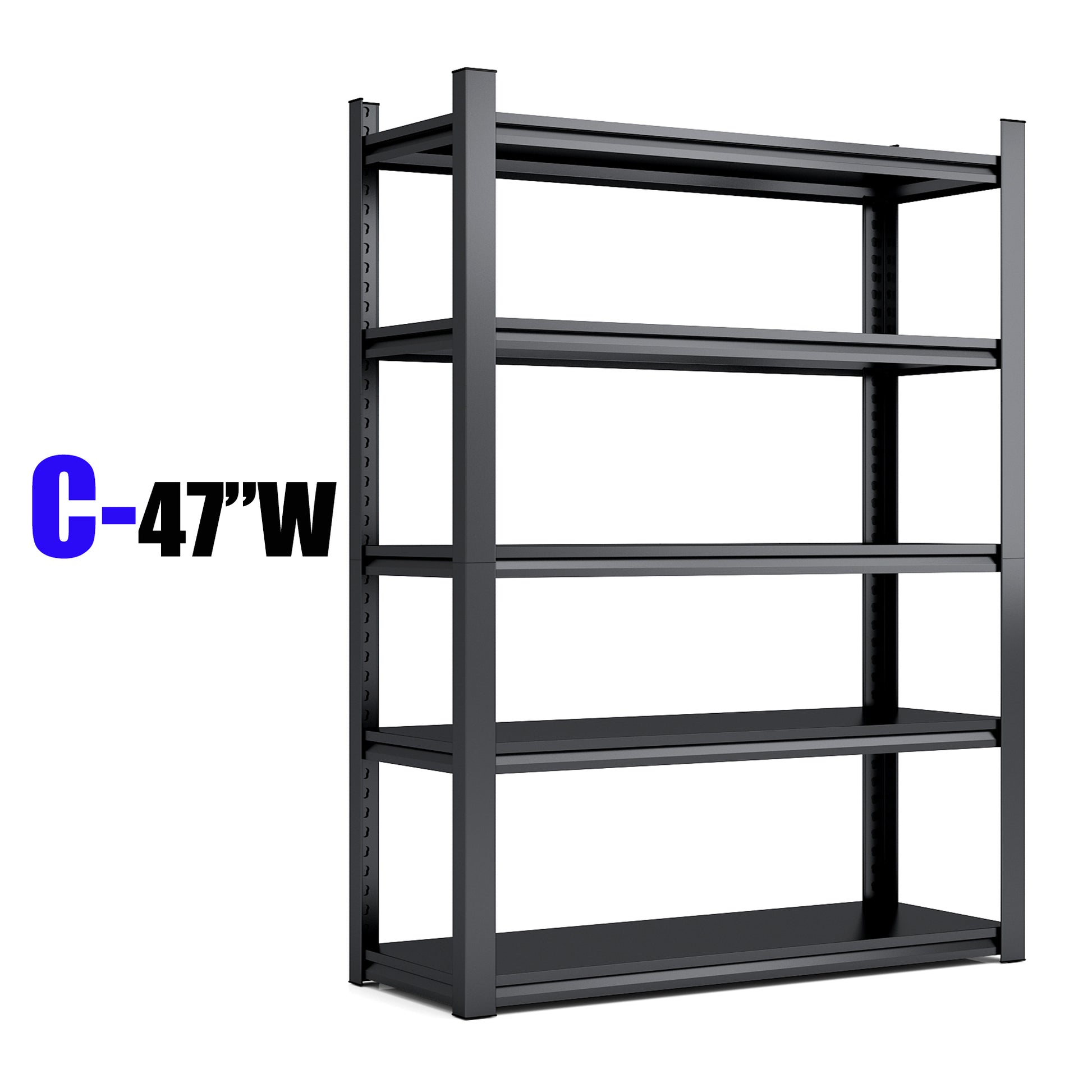 Storage Shelves 5 Tier Heavy Duty Metal Shelving Unit Adjustable Shelving Units And Storage Rack Kitchen Garage Shelf H72 * W47.2 * D23.6 5 Dark Gray Standard Vertical Kitchen Open Back Metal Classic Adjustable Shelves Metal Metal